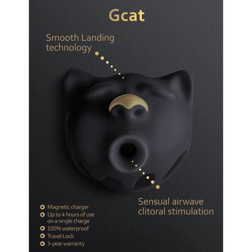 GVIBE - GCAT MYSTIC SUCCIONADOR DE CLTORIS NEGRO