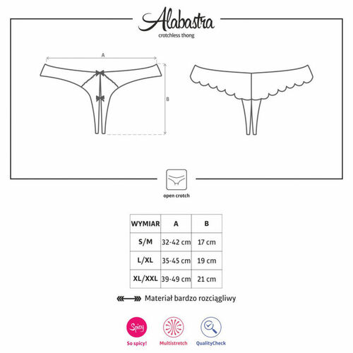 OBSESSIVE ALABASTRA THONG CON ABERTURA BLANCO L/XL