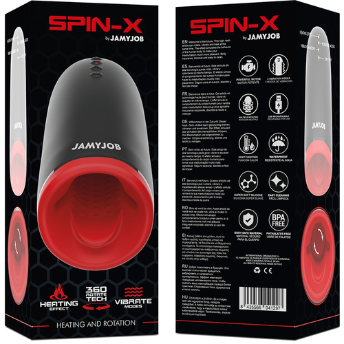 JAMYJOB - SPIN-X MASTURBADOR CON ROTACIÓN Y FUNCIÓN CALOR