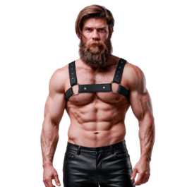 FETISH SUBMISSIVE ATTITUDE - ARNÉS DEPORTIVO AJUSTABLE NEOPRENO PECHO HOMBRE