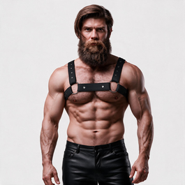 FETISH SUBMISSIVE ATTITUDE - ARNÉS DEPORTIVO AJUSTABLE NEOPRENO PECHO HOMBRE