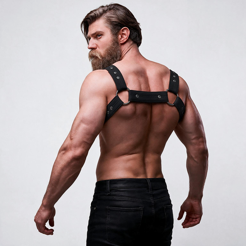 FETISH SUBMISSIVE ATTITUDE - ARNÉS DEPORTIVO AJUSTABLE NEOPRENO PECHO HOMBRE