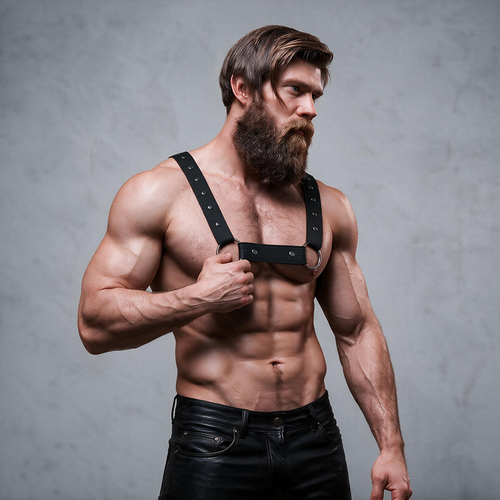 FETISH SUBMISSIVE ATTITUDE - ARNÉS DEPORTIVO AJUSTABLE NEOPRENO PECHO HOMBRE