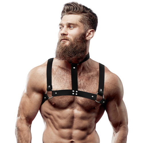 FETISH SUBMISSIVE ATTITUDE - ARNS AJUSTABLE ECOPIEL PECHO CON COLLAR HOMBRE