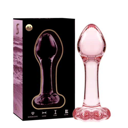 NEBULA SERIES BY IBIZA - MODELO 2 PLUG CRISTAL BOROSILICATO 11 X 3.5 CM ROSA