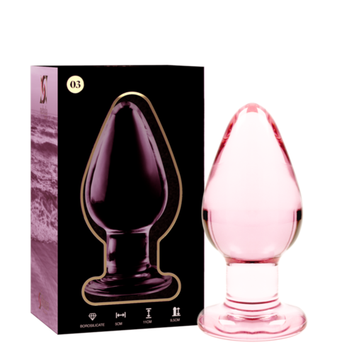 NEBULA SERIES BY IBIZA - MODELO 3 PLUG CRISTAL BOROSILICATO 11 X 5 CM ROSA