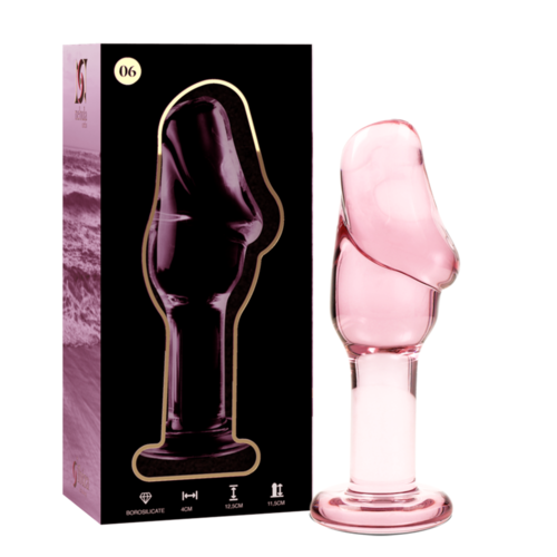 NEBULA SERIES BY IBIZA - MODELO 6 PLUG CRISTAL BOROSILICATO 12.5 X 4 CM ROSA