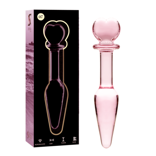 NEBULA SERIES BY IBIZA - MODELO 7 PLUG CRISTAL BOROSILICATO 13.5 X 3 CM ROSA