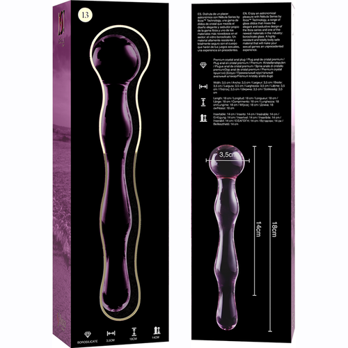 NEBULA SERIES BY IBIZA - MODELO 13 DILDO CRISTAL BOROSILICATO 18 X 3.5 CM ROSA