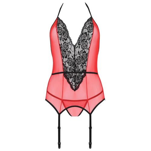 PASSION - PEONIA CORSET EROTIC LINE ROJO S/M