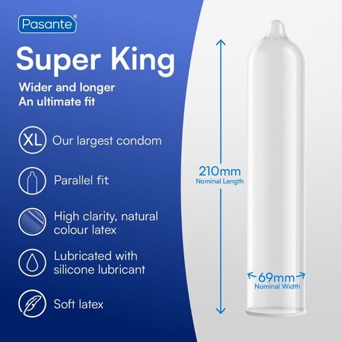 PASANTE - PRESERVATIVO TAMAÑO SUPER KING BOLSA 144 UNIDADES