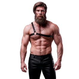 FETISH SUBMISSIVE ACTITUDE - ARNÉS ECOPIEL HOMBRO CRUZADO HOMBRE