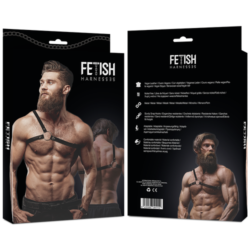 FETISH SUBMISSIVE ACTITUDE - ARNÉS ECOPIEL HOMBRO CRUZADO HOMBRE