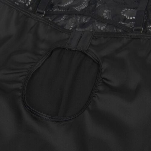BRUMA SECRET - IRENE BABYDOLL SATINADO CON ENCAJE NEGRO XS/S
