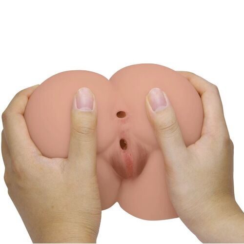 CRAZY BULL - BERNACE TRASERO VIBRADOR CON VAGINA Y ANO REALÍSTICO NATURAL CONTROL REMOTO