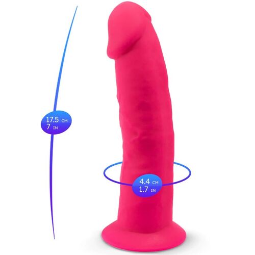 SILEXD - MODELO 2 PENE REALISTICO SILICONA PREMIUM SILEXPAN FUCSIA 19 CM