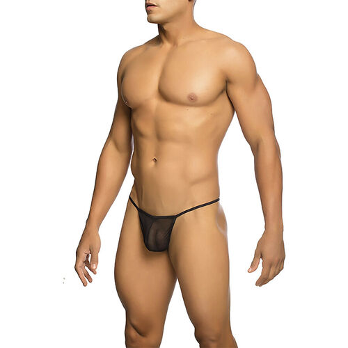MOB - TANGA TRANSPARENTE CON FORMA DE T NEGRO TALLA L/XL