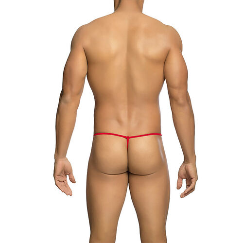 MOB - TANGA TRANSPARENTE CON FORMA DE T ROJO TALLA L/XL