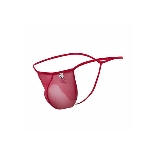 MOB - TANGA TRANSPARENTE CON FORMA DE T ROJO TALLA L/XL