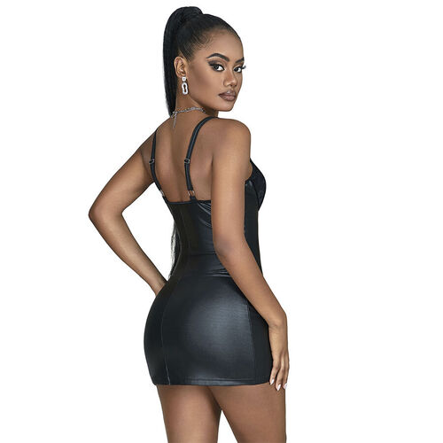 SUBBLIME - 957568 VESTIDO DE CUERO CON CREMALLERA NEGRO S/M