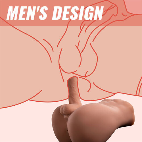 XISE - BERTLETT DILDO ASS MASTURBADOR DILDO Y ANO REALÍSTICO POSICIÓN FRONTAL CON THRUSTING 18 CM