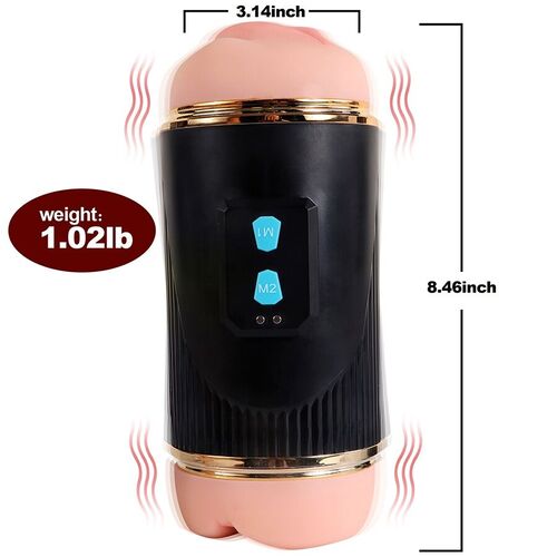 SHEQU - KAY MASTURBADOR DOBLE CON VIBRACIÓN DUAL BOCA Y VAGINA