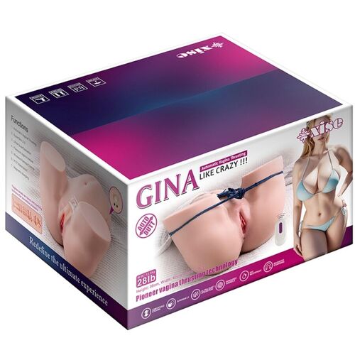 XISE - GINA MASTURBADOR VAGINA REALÍSTICO MULTIPOSICIÓN CON VIBRACIÓN Y CONTROL REMOTO
