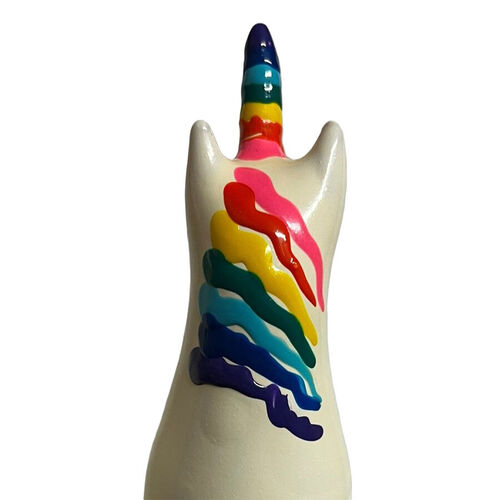 CONDOMERIE - PRESERVATIVO DECORATIVO PINTADO A MANO ARCOÍRIS UNICORNIO