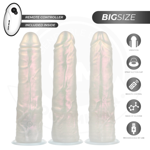 COCK MILLER - DILDO SILICONA 21,5 CM CM , LUCES Y VIBRACIÓN CON CONTROL REMOTO