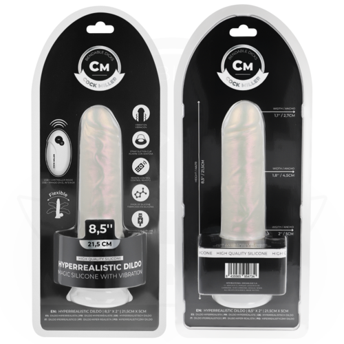 COCK MILLER - DILDO SILICONA 21,5 CM CM , LUCES Y VIBRACIÓN CON CONTROL REMOTO