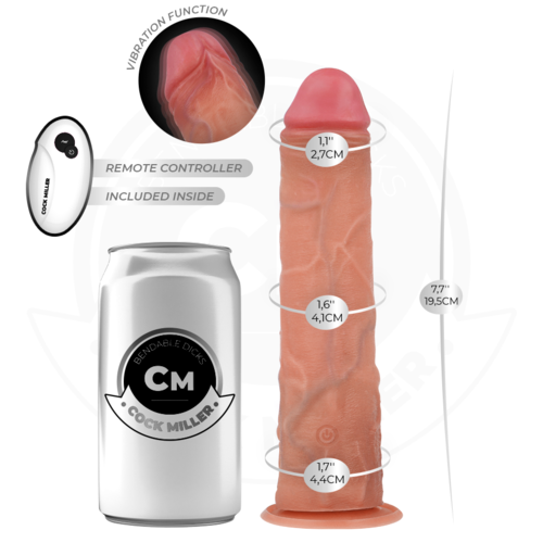 COCK MILLER - DILDO HIPERREALÍSTICO VIBRACIÓN CON CONTROL REMOTO 19,5 CM