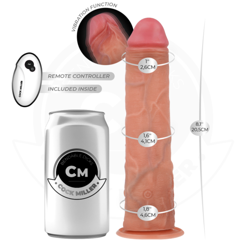 COCK MILLER - DILDO HIPERREALÍSTICO VIBRACIÓN CON CONTROL REMOTO 20,5 CM