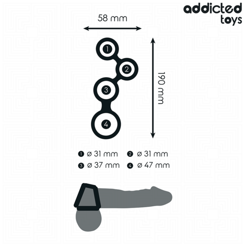 ADDICTED TOYS - ANILLO PARA EL PENE CON DIVISORES PARA TESTÍCULOS