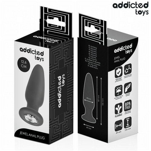 ADDICTED TOYS - PLUG ANAL CON JOYA SILICONA TALLA L 12,6 CM