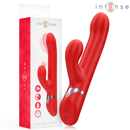 INTENSE - LELE VIBRADOR MULTIFUNCIÓN ROTATORIO & OSCILACIÓN & ESTIMULACIÓN ROJO