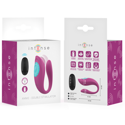 INTENSE - ANNIE ESTIMULADOR & VIBRADOR FORMA DE U MORADO CONTROL REMOTO
