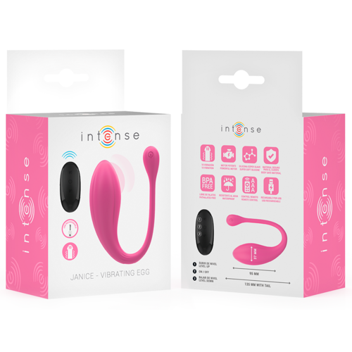 INTENSE - JANICE VIBRADOR U DOBLE ESTIMULACIÓN 10 VIBRACIONES ROSA CONTROL REMOTO