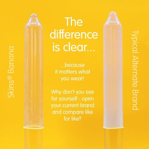 SKINS - PRESERVATIVOS PREMIUM SABOR PLÁTANO PACK 8