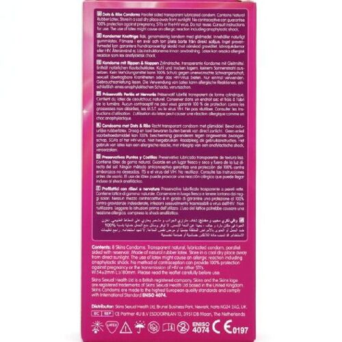 SKINS - DOTS & RIBS PRESERVATIVOS PREMIUM PACK 8