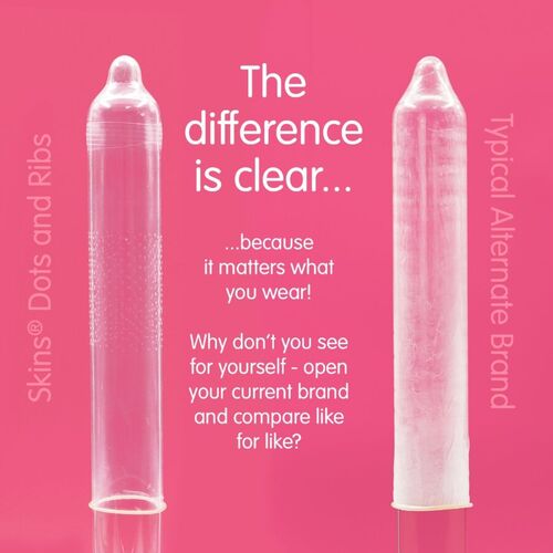 SKINS - DOTS & RIBS PRESERVATIVOS PREMIUM PACK 4