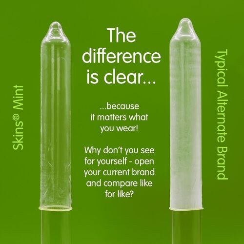 SKINS - PRESERVATIVOS PREMIUM SABOR MENTA PACK 4