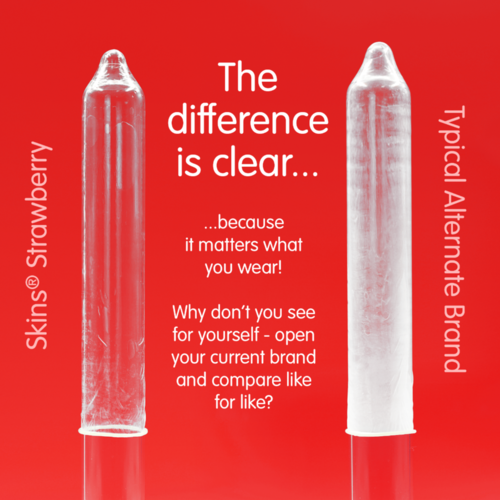 SKINS - PRESERVATIVOS PREMIUM SABOR FRESA PACK 8