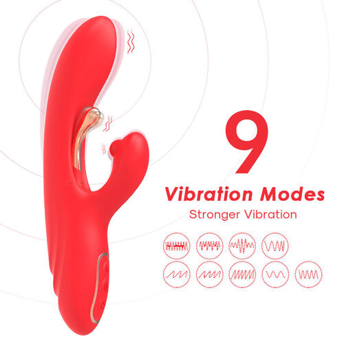 ARMONY - VIBRADOR ESTIMULADOR PUNTO G Y CLÍTORIS CON LENGUA OSCILANTE ROJO