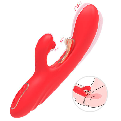 ARMONY - VIBRADOR ESTIMULADOR PUNTO G Y CLÍTORIS CON LENGUA OSCILANTE ROJO