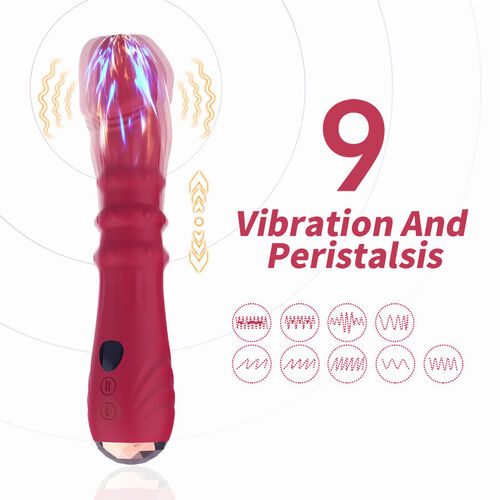 ARMONY - DILDO VIBRADOR ESTIMULADOR PUNTO A TERMOAJUSTABLE ROJO