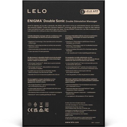 LELO - ENIGMA DOUBLE SONIC VIBRADOR PUNTO G NEGRO