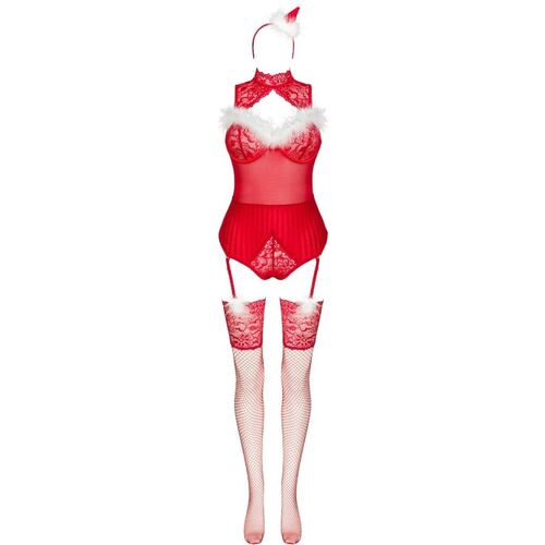 LIVCO CORSETTI FASHION - LIMPID SNOWFLAKES LC 90604 BODY + MEDIAS + DIADEMA NAVIDEÑA S/M