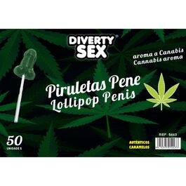 DIABLO GOLOSO - 50 PIRULETAS PENE AROMA CANNABIS