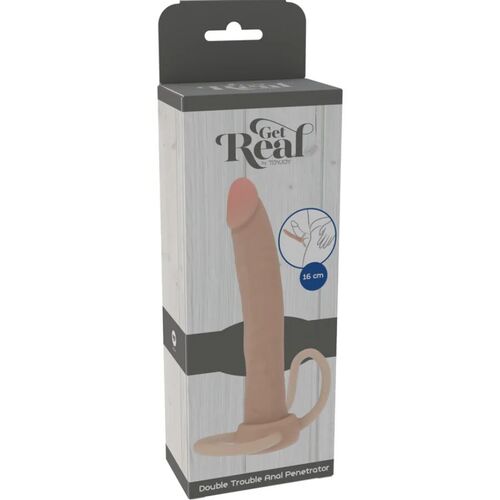 GET REAL - DOUBLE TROUBLE PENETRADOR ANAL SILICONA 16 CM