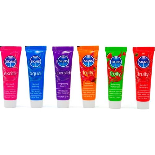 SKINS - VITAL & FRUITY LUBES KIT LUBRICANTES 6 x 12 ML